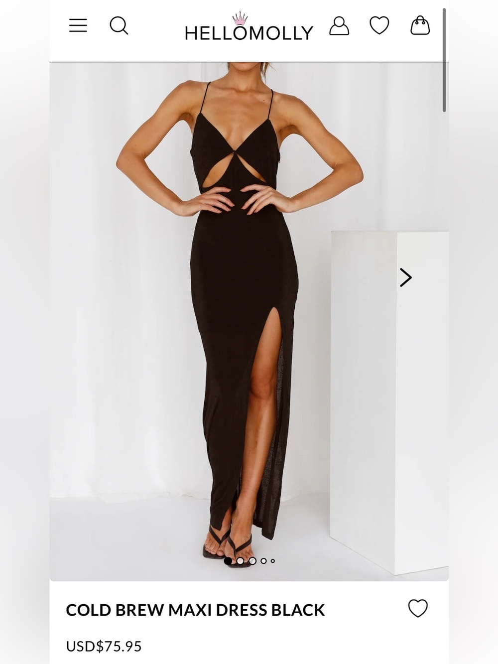 Hello Molly Cold Brew Maxi Dress Black | Size S | NWT